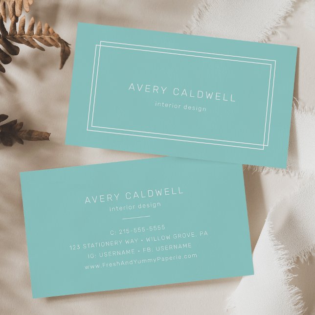 AVERY Modern Minimalist Mint Green Business Card (AVERY Modern Minimalist Mint Green Business Card)