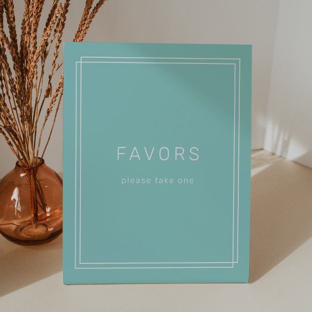 AVERY Modern Minimalist Mint Green Wedding Favor Pedestal Sign (AVERY Modern Minimalist Mint Green Wedding Favor Pedestal Sign)