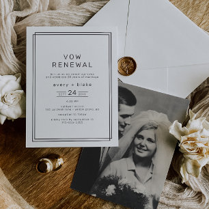 AVERY Modern Minimalist Photo Vow Renewal Invitation
