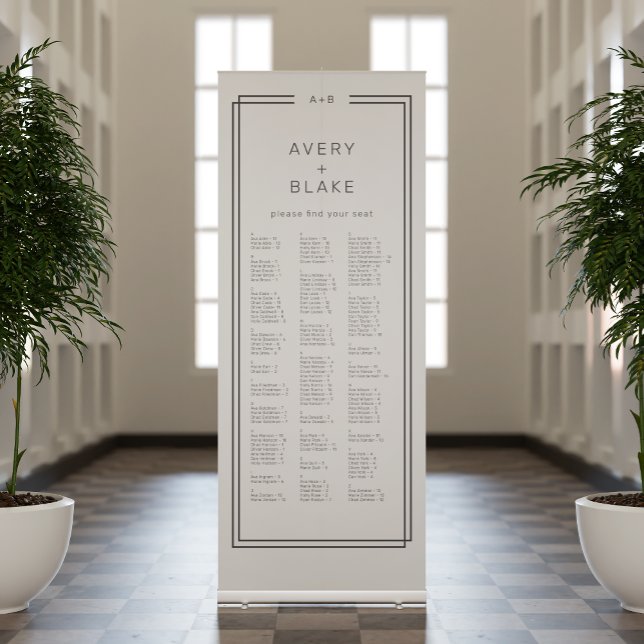 AVERY Modern Minimalist Wedding Seating Chart Retractable Banner (AVERY Modern Minimalist Wedding Seating Chart Retractable Banner)