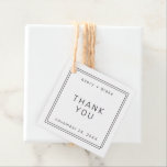 AVERY Modern Minimalist Wedding Thank You Favor Tags<br><div class="desc">A refined black and white wedding thank you favor tag from the Avery Suite,  featuring a thin double-line border,  and clean sans serif typography. Ideal for modern,  minimalist weddings.

Customize these tags with your names and date. Change the wording to suit any event.</div>