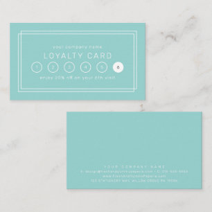 AVERY Modern Mint Green Business Reward 6 Punch Loyalty Card