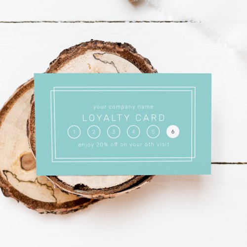 AVERY Modern Mint Green Business Reward 6 Punch Loyalty Card