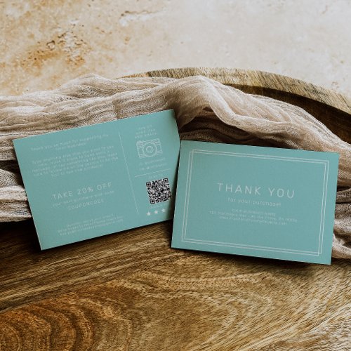 AVERY Modern Mint Green Business Thank You Order Enclosure Card