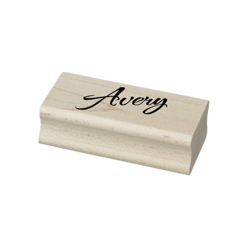Avery name cursive decorative script font rubber stamp