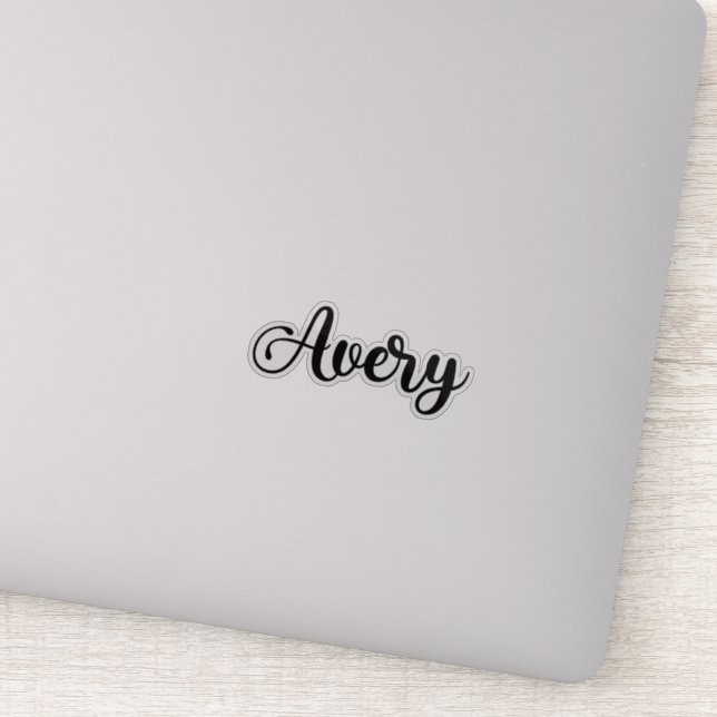 Avery Name - Handwritten Calligraphy Sticker (Detail)