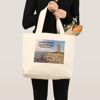 Avery Point Lighthouse, Connecticut Jumbo Tote Bag