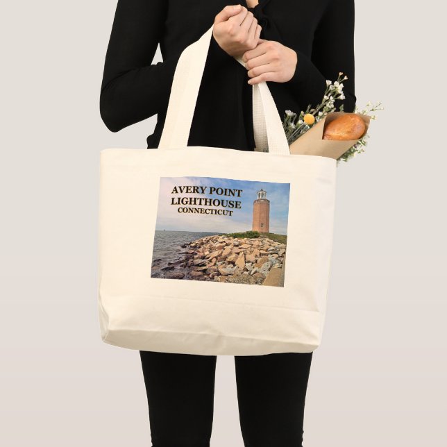 Avery Point Lighthouse, Connecticut Jumbo Tote Bag (Front (Product))