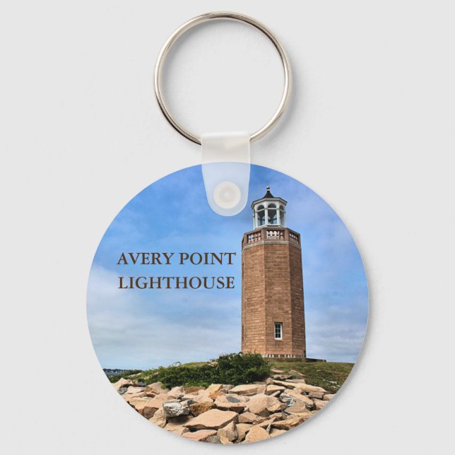 Avery Point Lighthouse Connecticut Keyring (Front)