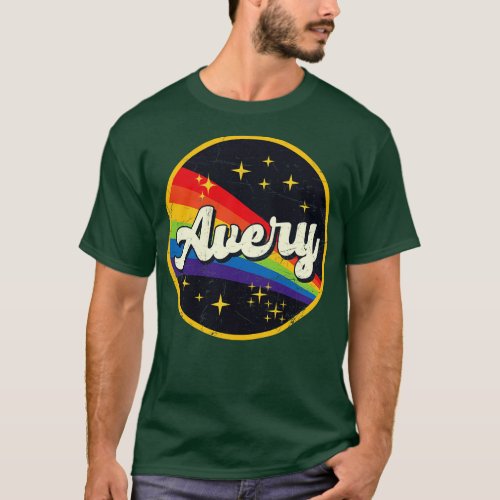Avery Rainbow In Space Vintage GrungeStyle T_Shirt