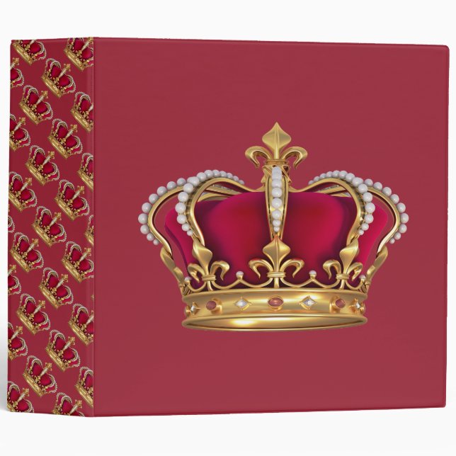 Avery Signature 2" Binder/Red and Gold Crowns 3 Ring Binder (Front/Spine)