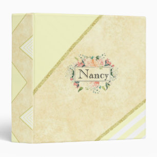 Avery Signature Binder Beige Gold Stripe Monogram