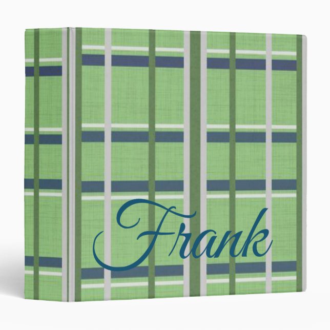 Avery Signature Binder Blue Green Plaid (Front/Spine)