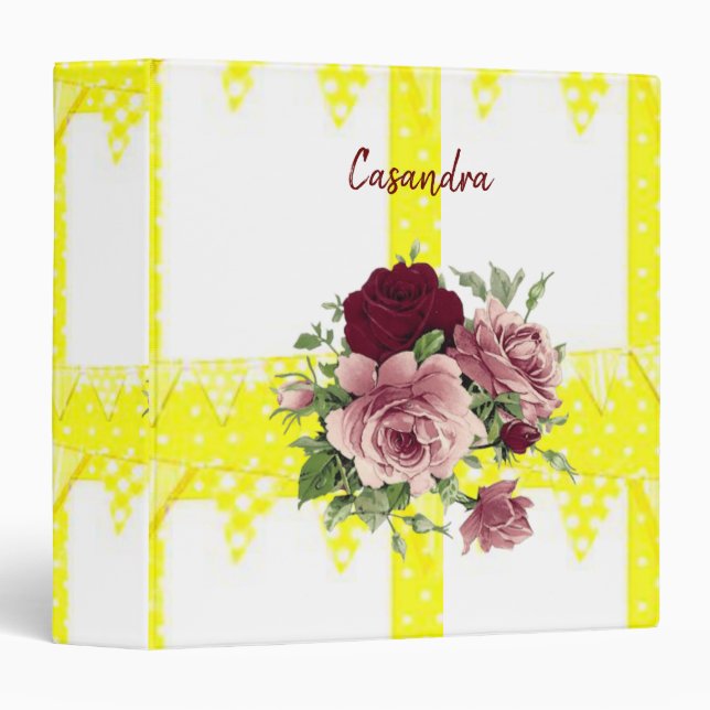 Avery Signature Binder Burgundy Flowers (Front/Spine)