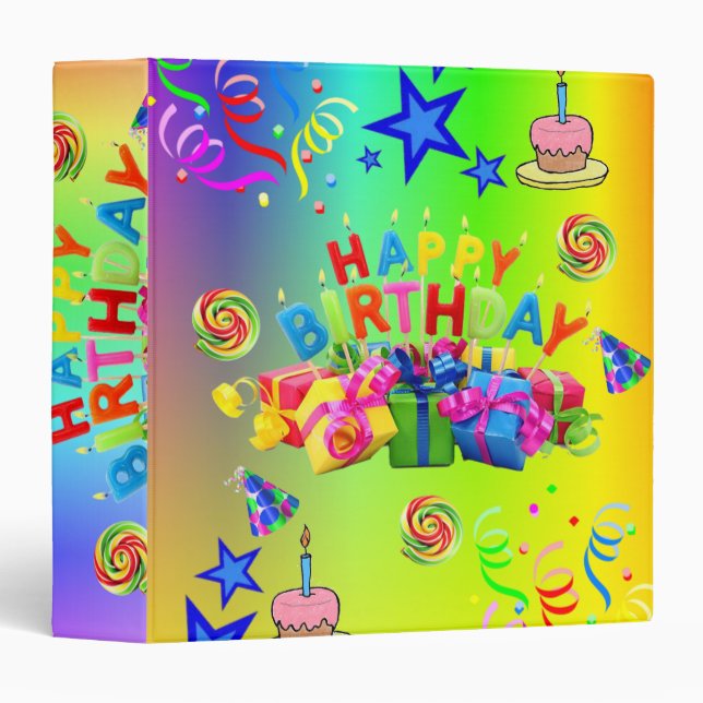 Avery Signature Binder Colorful Happy Birthday (Front/Spine)