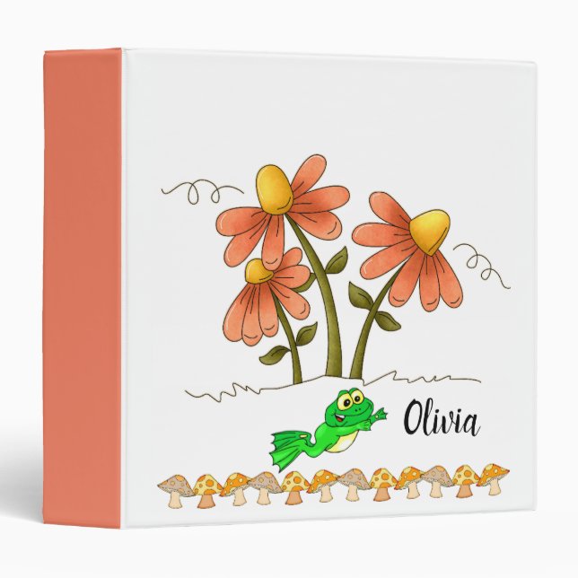 Avery Signature Binder Frog Mushroom Recipes  (Front/Spine)