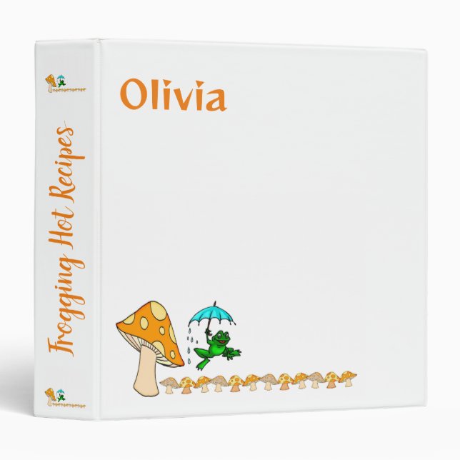 Avery Signature Binder Frog Mushroom Recipes  (Front/Spine)