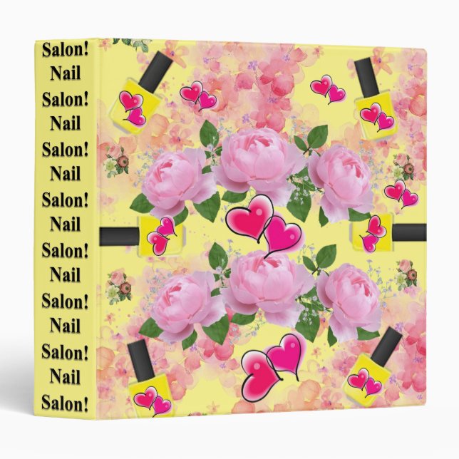 Avery Signature Binder Nail Salon Polish Floral (Front/Spine)