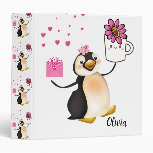 Avery Signature Binder Penguin Hearts (Front/Spine)