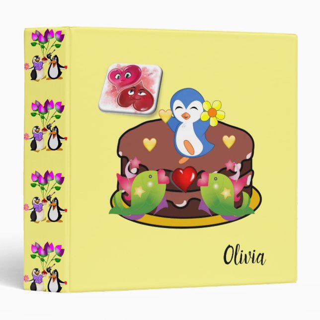 Avery Signature Binder Penguin Hearts (Front/Spine)