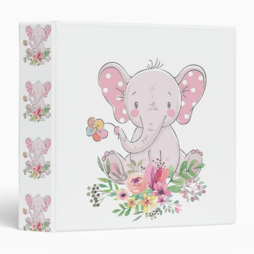 Avery Signature Binder Pink Elephant Floral 