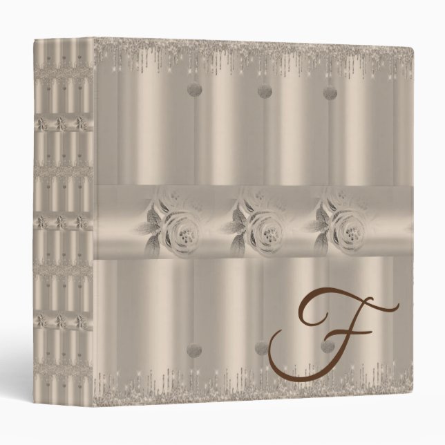 Avery Signature Binder Sepia Glitter Floral (Front/Spine)