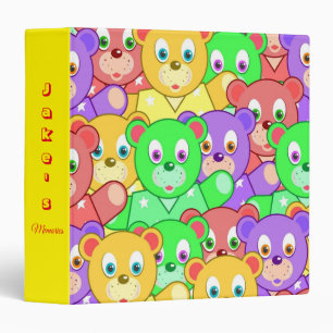 Avery Signature Binder Yellow Colorful Teddy Bears