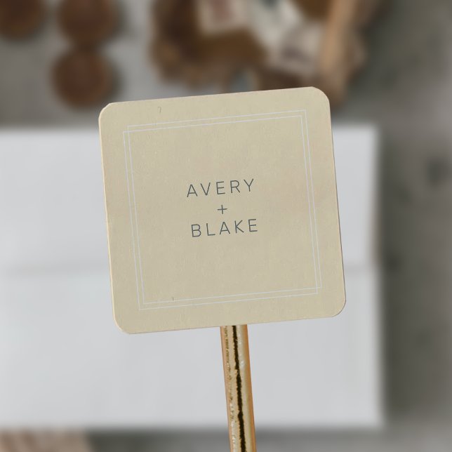 AVERY Simple Neutral Butter Yellow Wedding Sticker (AVERY Simple Neutral Butter Yellow Wedding Sticker)