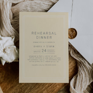 AVERY Simple Neutral Yellow Rehearsal Dinner Invitation