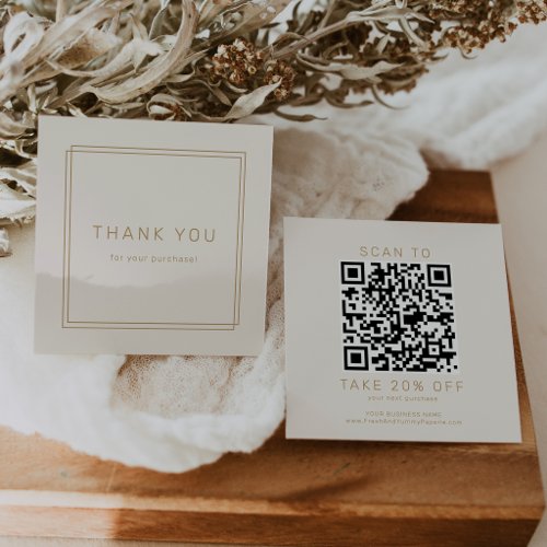 AVERY Vintage Gold Business QR Code Thank You Discount Card