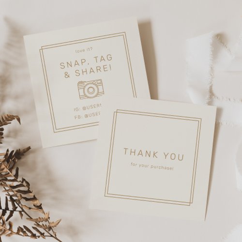 AVERY Vintage Gold Cream Snap Tag Share Thank You