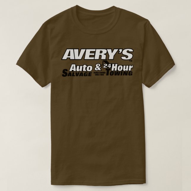 Averys Auto Salvage 24 Hour Towing T-Shirt (Design Front)