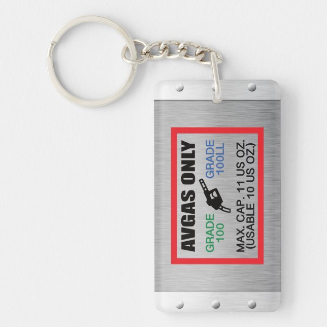 AVGAS / 100LL fuel only acrylic Keychain (Front)