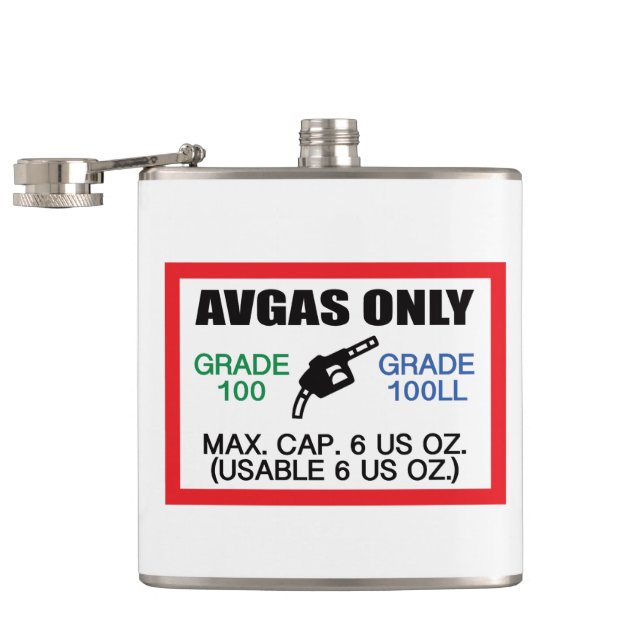 AVGAS / 100LL fuel only Flask (Opened)