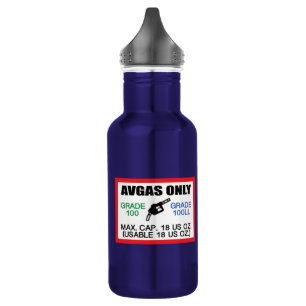 AVGAS / 100LL fuel only Stainless Steel Water Bottle