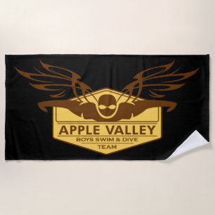 AVHS Boys Swim Dive Logo Towel Brown Gold