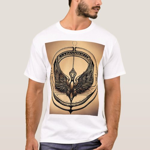 Avian Elegance Wing Logo Design T_Shirt T_Shirt
