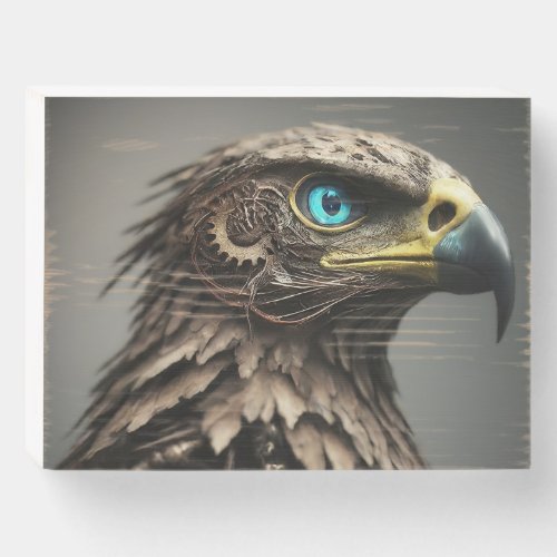 Avian Insight The Focused Eye of a Predator Wooden Box Sign