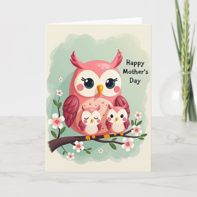 Avian Mothers Day Family Scene Card (Front)