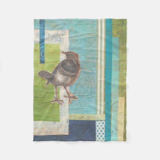Avian Scrapbook I Fleece Blanket (Front)