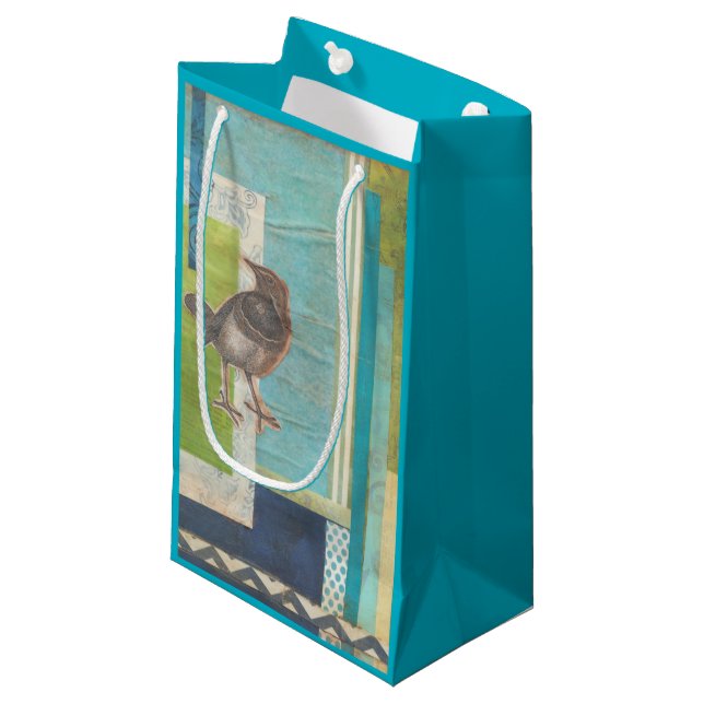 Avian Scrapbook I Small Gift Bag (Front Angled)