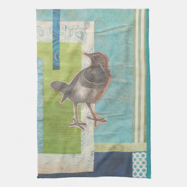 Avian Scrapbook I Towel (Vertical)