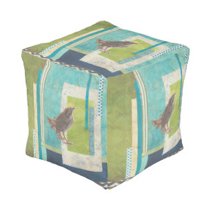 Avian Scrapbook II Pouf