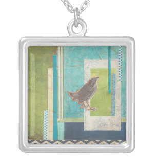 Avian Scrapbook II Silver Plated Necklace
