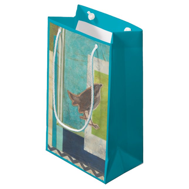 Avian Scrapbook II Small Gift Bag (Front Angled)