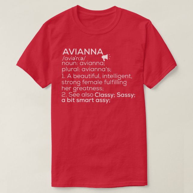 Avianna Name Avianna Definition Avianna Female Nam T-Shirt (Design Front)