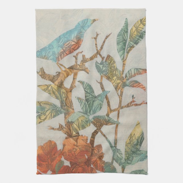 Aviary Collage I Kitchen Towel (Vertical)