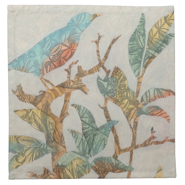 Aviary Collage I Napkin (Front)