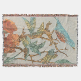 Aviary Collage I Throw Blanket