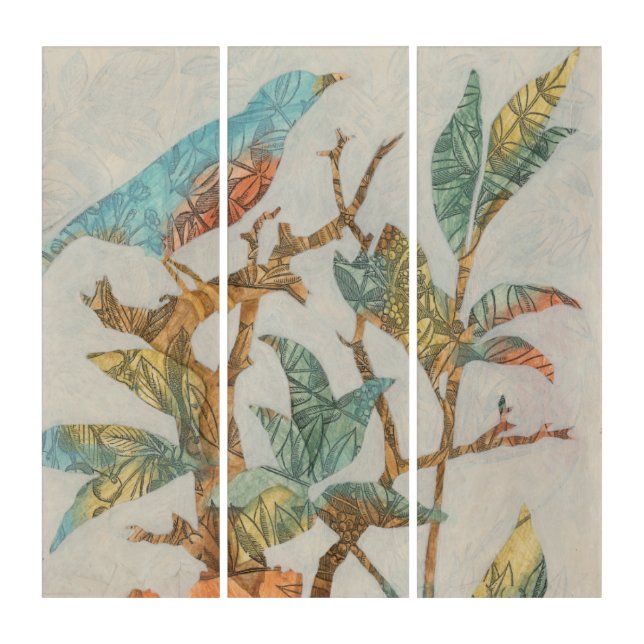 Aviary Collage I Triptych (Front)